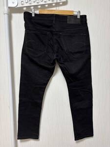 美品☆W33 [G-STAR RAW] 3301 TAPERED ストレッチテーパード ブラックデニムパンツ 33 51003-6245-001 ジースター