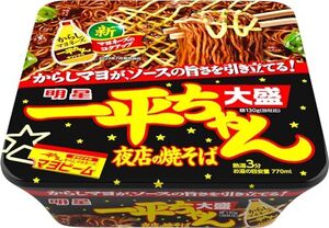 明星 一平ちゃん 夜店の焼そば 大盛 (インスタント麺 カップ麺 ソース焼そば からしマヨネーズ付) 175g ×12個