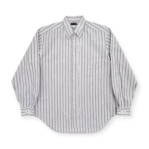 EMPORIO ARMANI エンポリオアルマーニ ストライプ スナップダウン 長袖シャツ 38 /グレー系/メンズ/ビンテージ/日本製