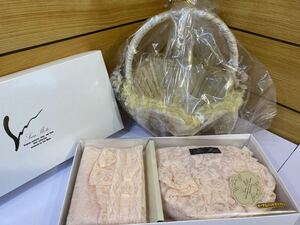 新品！　レース　カゴ　ポーチ　ティッシュケース　3点　セット　ピンク　ホワイト