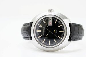 929　CITIZEN CHRONOMETER 36000 28JEWELS AT　4-720300 Y　希少 シチズン クロノメーター 28石 ブラック文字盤 機械式 自動巻き 腕時計