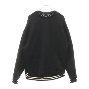 SOPHNET. ソフネット FABRIC MIX CREWNECK SWEAT ファブリック ミックス クルーネック シャツ SOPH-222055 ブラック