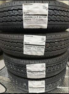 【送料無料】ブリヂストン　K370 145/80R12 LT 80/78N