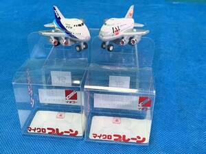 ☆ 【中古】 イチコー マイクロプレーン 2機セット JAL ANA 747 ICHIKO Metal Toy