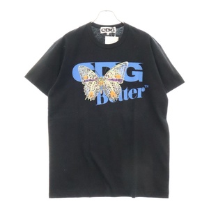 COMME des GARCONS コムデギャルソン 19AW ×BETTER ベター バタフライプリント クルーネック 半袖Tシャツ カットソー ブラック SZ-T032