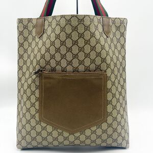 1円〜 【美品】GUCCI グッチ GG柄 シェリーライン トートバッグ ハンドバッグ PVC メンズ レディース ユニセックス 【確実正規品】