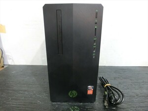 T【J6-43】【100サイズ】HP Pavilion ゲーミングデスクトップPC/AMD Ryzen 5 2600/メモリ16GB/SSD 256GB+HDD 1TB/通電可/ジャンク扱い