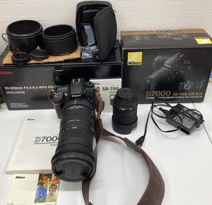 【美品】　NIKON ニコン D7000　シグマ DG 50-500mm 1:4.5-6.3 APO HSM キヤノンEFマウント 望遠ズームレンズ ケース付 元箱付き　ストロボ