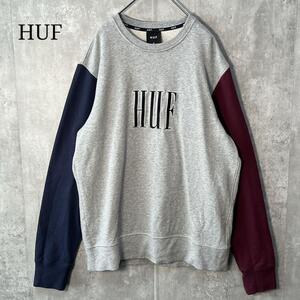 HUF ハフ ビッグロゴ刺繍 スウェット クレイジーパターン トレーナー