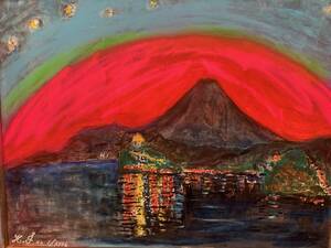 空飛ぶ画家糸川裕志の富士山曼荼羅の一点真作