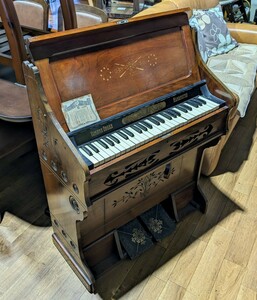 YAMAHA ヤマハ アンティークオルガン 足踏みオルガン　HAMAMATSU 大正時代製　保証書付き(当時物)　アンティーク 楽器 骨董　(02056