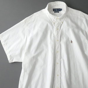ビッグサイズ◎ラルフローレン オックスフォードシャツ ボタンダウン カラーポニー刺繍 ホワイト 18(XXL)