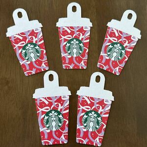 スターバックス クリスマス ギフト用タグ 5枚 しおり ラッピング メッセージカード オシャレ サイレン ロゴ リメイク プレゼント 新品 ②