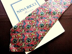 ♪9635D♪状態並品【花 植物 装飾 柄】ニナリッチ【NINA RICCI】ネクタイ