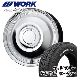 4本セット WORK LEADSLED ワーク レッドスレッド 14x4.5J 4/100 +45 CP MUDSTAR radial A/T AT 155/65R14 EKワゴン ムーヴ