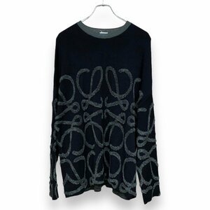 LOEWE 22SS ANAGRAM JACQUARD SWEATER CREW KNIT アナグラムクルーネックニット サイズM ブラック H526Y14KAS ロエベ