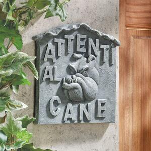 『犬に注意してください』イタリア語の壁飾り彫刻の看板　壁掛け置物飾り庭園装飾ェインテリアアウトドアオブジエクステリアガーデン雑貨