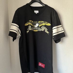 未使用　13ss supreme anti HERO football top シュプリーム　フットボール　メッシュ　TEE Tシャツ　box logo ボックスロゴ　ブラック 