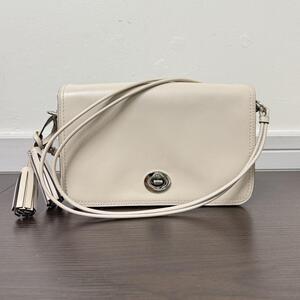 COACH コーチ　ターンロック　ショルダーバック　ホワイト【0298 A-1T】