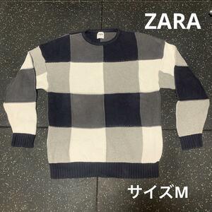 ZARA メンズ パッチワークセーター