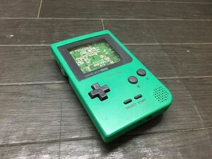 II473 Nintendo/任天堂 ゲームボーイポケット.本体 MGB-001 緑色 液晶無し ジャンク 部品取り/60