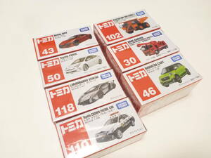 新品 TOMICA　トミカ　7個セット　日立建機リジッドダンプトラッック　EH3500ACⅡ 　日野レンジャー重機搬送車　ランボルギーニ　パトカー