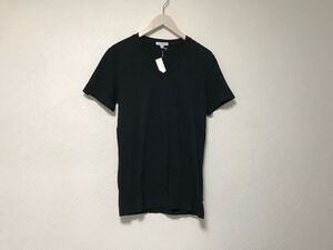 新品未使用本物ジェームスパースJAMESPERSEトゥモローランドコットン洗い加工Vネック半袖Tシャツメンズサーフ黒ブラック00アメリカ製XXS