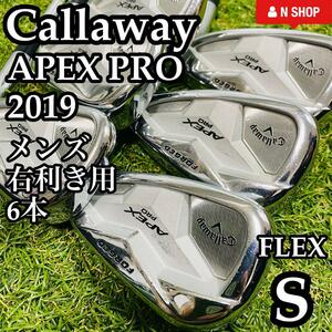 【美品 】Callaway キャロウェイ APEX PRO 2019 メンズアイアンセット 6本 スチール S