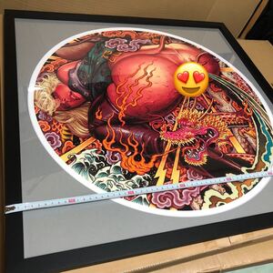 ロッキンジェリービーン rockin jelly bean 複製画 大風神 / Okaze no kami Giclee Print 額装品 EROSTIKA 真作 サイン&ナンバリング