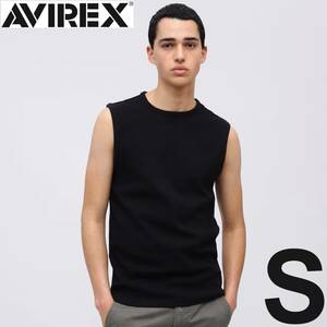 AVIREX デイリー ノースリーブ シャツ 黒 Sサイズ / DAILY NO SLEEVE SHIRT ブラック BLACK アヴィレックス