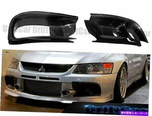 06-07ランサーEVO 9GEN 9th FRPカーボンファイバーフロントフォグライトカバーグリルに合うFit with 06-07 Lancer EVO 9Gen 9TH FRP Carbo