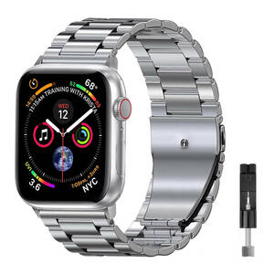 【高品質】Apple Watch 38mm 40mm 41mm 42mm 44mm 45mm メタルバンド シルバー 調整ツールキット付き series3 4 5 6 7 8 9