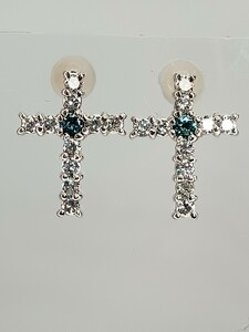 ☆k18wg★天然ダイヤ　ブルーダイヤ0.40ct☆ピアス☆35