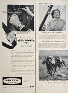 稀少・時計広告！1956年ユニバーサル 時計広告/Universal Polarouter Watch/Swiss/SAS航空/パイロット/W