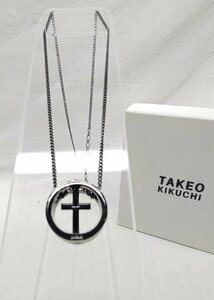 【USED】TAKEO KIKUCHI ネックレス リング クロス ブラック 箱付