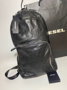 超美品//ディーゼル) DIESEL メンズ ディーゼル　DIESEL ボディバック　ワンショルダー//ディーゼルシープスキンレザー本革ブラック