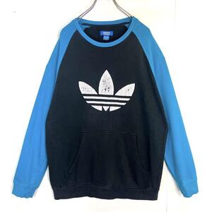 90s ADIDAS アディダス トレーナー スウェット トレフォイル ラグラン