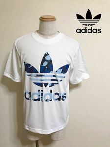 【新品】 adidas originals SSL TEE CAMO OS アディダス オリジナルス トレフォイル カモフラ ロゴ Tシャツ サイズS 白 半袖 DX4204