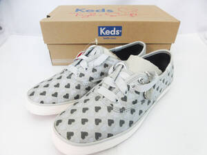 G2179【スニーカー】Keds CH TS HEARTS LT GRAY★ケッズ ハート グレー★キッズ 靴 シューズ★サイズ 5M 約22.5cm★替えヒモ付 未使用