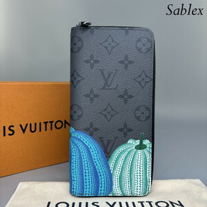 1円【未使用】Louis Vuitton ルイヴィトン 草間彌生 M81971 財布 メンズ モノグラムエクリプス ジッピーウォレット ヴェルティカル 長財布