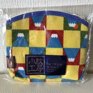 送料込み 新品 未使用 小紋工房 ティッシュポーチ 富士山 ティッシュ入れ付き ポーチ ちりめん