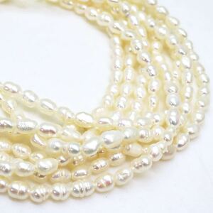 ＊本真珠4連ネックレス＊m 約38.5g 約45.0cm パール pearl necklace jewelry silver CE0/DA0