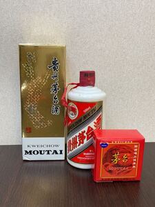 1円〜！ 【未開封】貴州茅台酒 マオタイ酒 KWEICHOW MOUTAI 天女ラベル 中国酒 古酒 500ml 53% 946.5g プチペアグラス付き　箱有