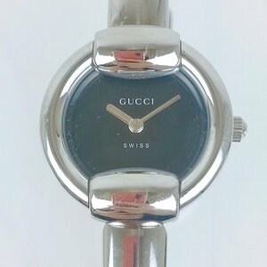 GUCCI　1400L　クオーツ　[ジャンク品]　ブラック×シルバー　バングル　箱付き　グッチ