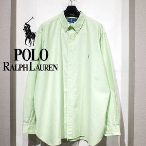 2XB / 90s POLO RALPH LAUREN ポロ ラルフローレン クラシックフィット オックスフォードBDシャツ ミントグリーン 緑 アイビー プレッピー