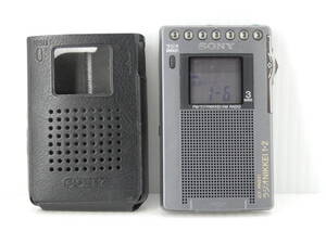 ★☆SONY ワイドFM対応 イヤホン内蔵FM/ラジオNIKKEI/AMポケットラジオ ICF-RN931 動作品 オマケ新品電池付き☆★