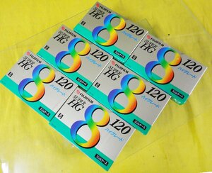 FUJI FILM/ハイグレード 8mm ビデオカセットテープ『P6-120 HG A』×6本 未開封品