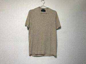 本物アバクロンビーアンドフィッチAbercrombie&Fitchコットンニット半袖TシャツメンズサーフアメカジミリタリーゴルフベージュXL