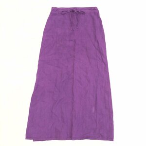 伊製 ETRO エトロ 麻 リネン100% スリット ロングスカート 40 紫 パープル イタリア製 マキシ丈 国内正規品 レディース 女性用 婦人