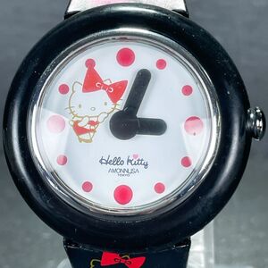 美品 Hello Kitty × Amonnlisa ハローキティ×アモンリザ 腕時計 アナログ クオーツ 3針 ラバーバンド 新品電池交換済み 動作確認済み